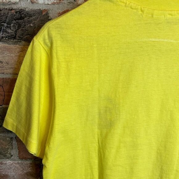 5 for $25🔥Vintage Hanes Yellow Single Stitch Cotton T-Shirt Medium (38-40) - Picture 6 of 8